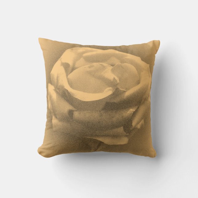 Vintage Pink Rose Close-up Cushion (Front)