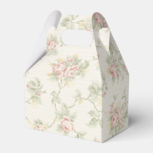 Vintage Pink Rose Cottagecore Floral Pattern Favour Box