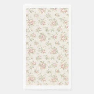 Vintage Pink Rose Cottagecore Floral Pattern Napkin