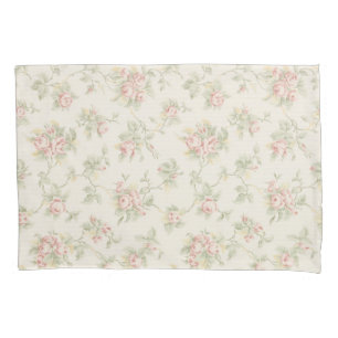 Vintage Pink Rose Cottagecore Floral Pattern Pillowcase