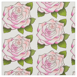 Vintage Pink Rose Drawing Fabric