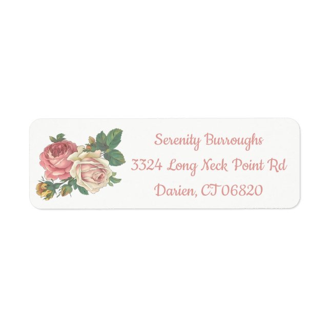 Vintage Pink Rose Flower - Floral Wedding Party (Front)