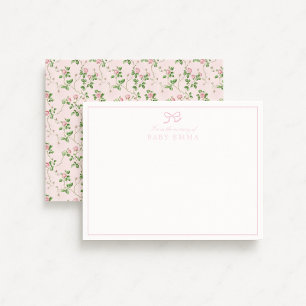 Vintage Pink Rose From the Nursery Card