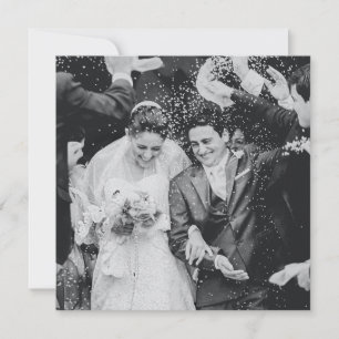 Vintage Pink Rose Lace Square Wedding Photo Thank  You Card