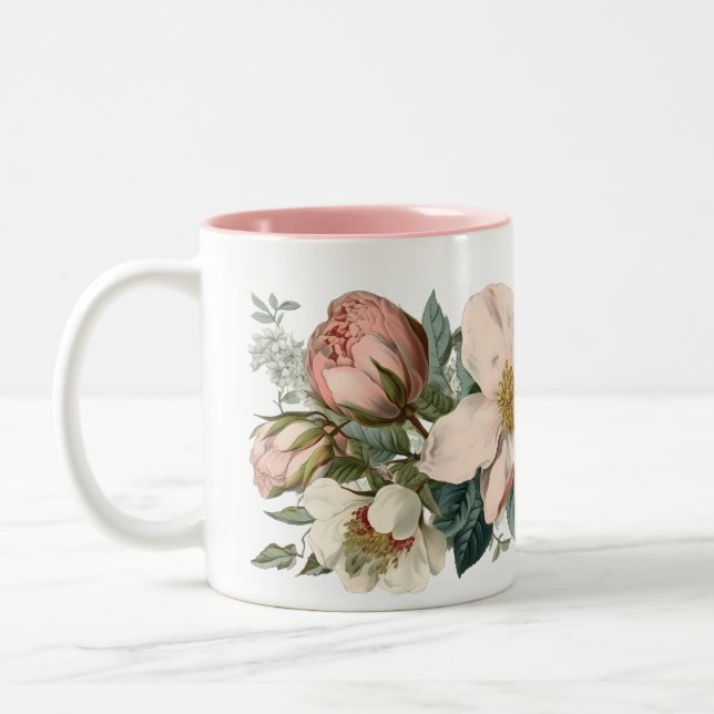 Vintage Pink Rose Mug (Left)