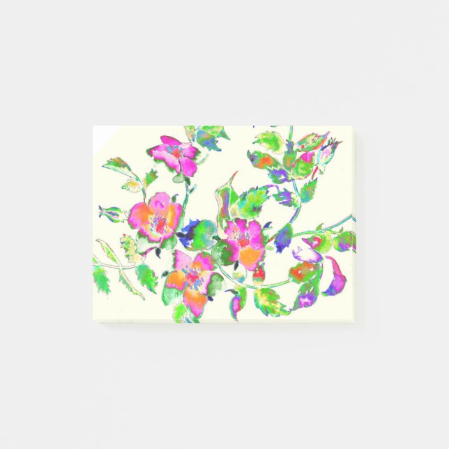 Vintage Pink Rose Post-it Notes (Front)