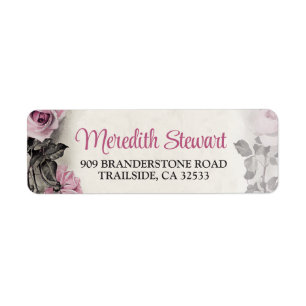 Vintage Pink Roses 90th Birthday Return Address