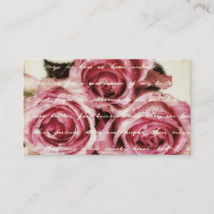 Vintage Pink Roses Business Card