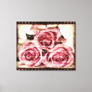 Vintage Pink Roses Canvas Print