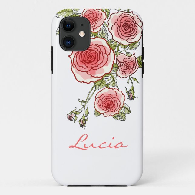Vintage Pink Roses Case-Mate iPhone Case (Back)