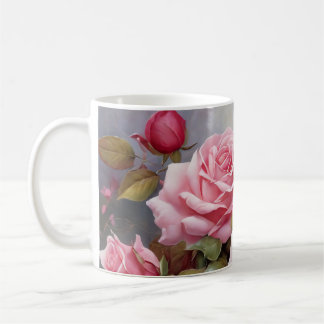 Vintage Pink Roses Coffee Mug