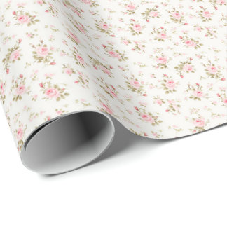 Vintage Pink Roses Coquette Wrapping Paper