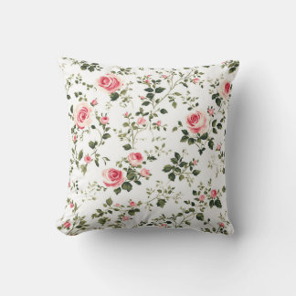 Vintage pink roses cushion