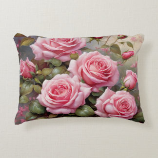 Vintage Pink Roses Decorative Cushion
