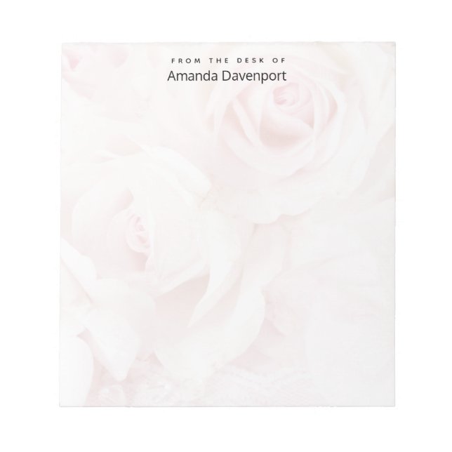  Vintage Pink Roses Elegant Bouquet Notepad (Front)