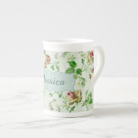 Vintage Pink Roses Floral Pattern Personalised