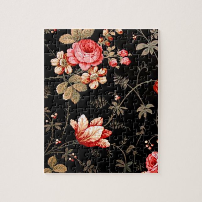 Vintage Pink Roses Jigsaw Puzzle (Vertical)