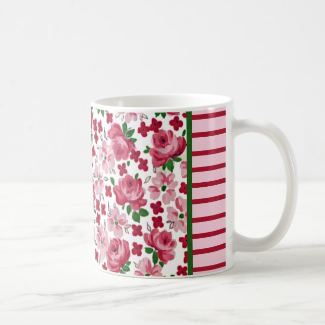 Vintage Pink Roses Mug (Right)