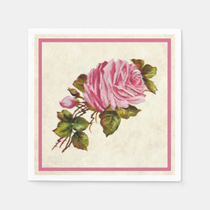 Vintage Pink Roses Napkin