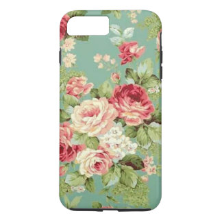 Vintage Pink Roses on Green Wallpaper Case-Mate iPhone Case
