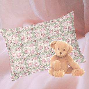 Vintage Pink Roses Patchwork Decorative Cushion
