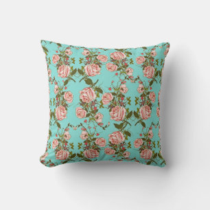 Vintage Pink Roses Pattern Cushion