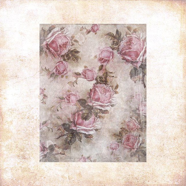 Vintage Pink Roses Scrapbook Paper (Creator Uploaded)