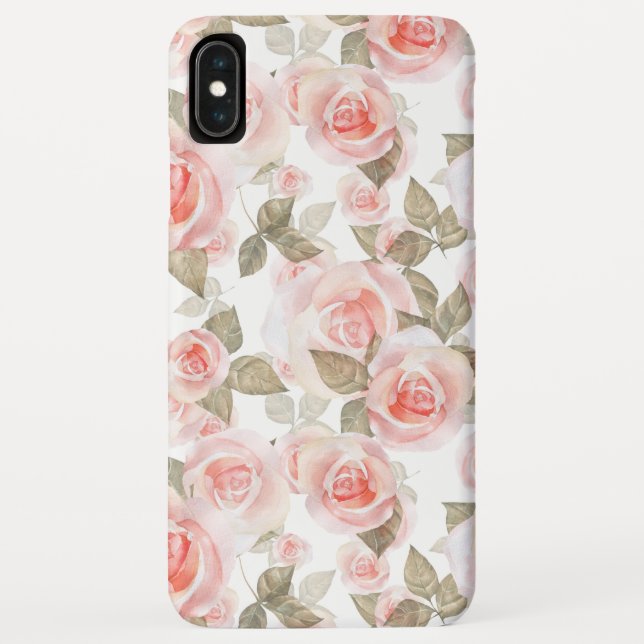 Vintage Pink Roses Watercolor Floral Case-Mate iPhone Case (Back)