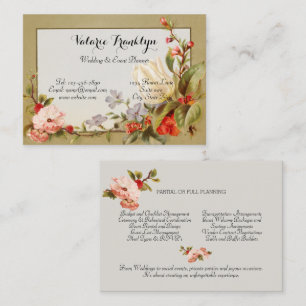 Vintage Pink Roses Wedding White Tulip Business Card