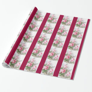 Vintage Pink Roses Wrapping Paper