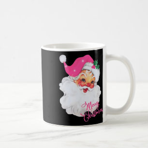 Vintage Pink Santa Claus Merry Christmas Pajamas X Coffee Mug