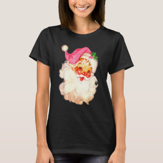 Vintage Pink Santa Claus Pink Christmas 15 T-Shirt
