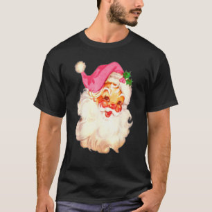 Vintage Pink Santa Claus Pink Christmas 15 T-Shirt