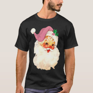 Vintage Pink Santa Claus Pink Christmas 1 T-Shirt