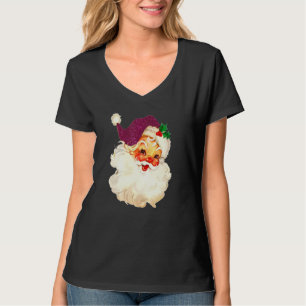 Vintage Pink Santa Claus Pink Christmas 2 T-Shirt