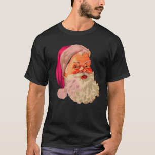 Vintage Pink Santa Claus Pink Christmas 2 T-Shirt