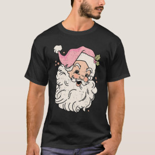 Vintage Pink Santa Claus Pink Christmas 5 T-Shirt