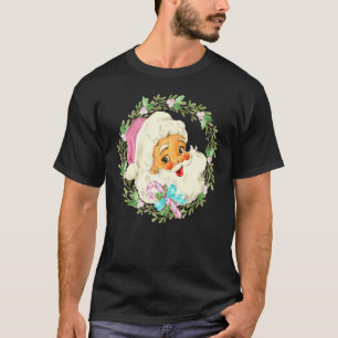 Vintage Pink Santa Claus Pink Christmas 5 T-Shirt