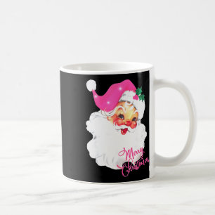 Vintage Pink Santa Claus Pink Christmas Coffee Mug