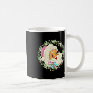 Vintage Pink Santa Claus Pink Christmas Design Coffee Mug