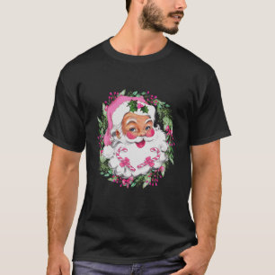 Vintage Pink Santa Claus Pink Christmas Design T-Shirt