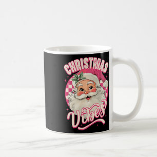 Vintage Pink Santa Claus Pink Christmas Vibes Paja Coffee Mug