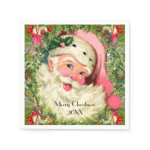Vintage Pink Santa For Christmas