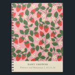 Vintage Pink Strawberry Custom Baby Shower Planner Notebook<br><div class="desc">Organise your baby shower in style with this vintage pink strawberry custom baby shower planner! Featuring a charming retro strawberry design in soft pink, this planner is perfect for keeping track of your guest list, gift tracker, thank-you notes, and event details. Whether you’re the mum-to-be or the host, this personalised...</div>