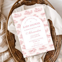 Vintage Pink Toile Baby Shower