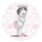 Vintage Pink Toile Baby Shower Stickers