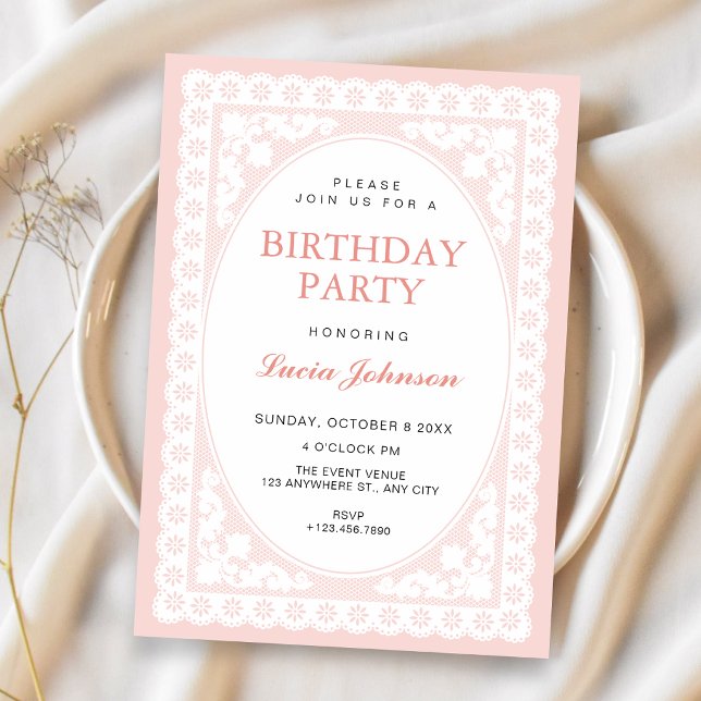 Vintage Pink Toile birthday Invitation (Creator Uploaded)
