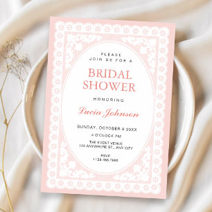 Vintage Pink Toile bridal shower Invitation
