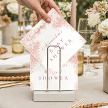 Vintage Pink Toile Lamb Baby Shower Napkin<br><div class="desc">A delicate and timeless baby shower design inspired by classic French toile illustrations. Soft blush pink line art features charming lambs, florals, celestial details, and a romantic bow arranged in an elegant vintage frame. The refined engraving style and airy ivory background create a beautiful storybook nursery aesthetic that feels both...</div>