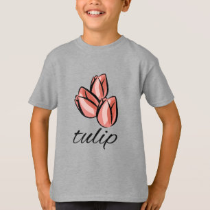 vintage pink tulip flower cool floral gift T-Shirt